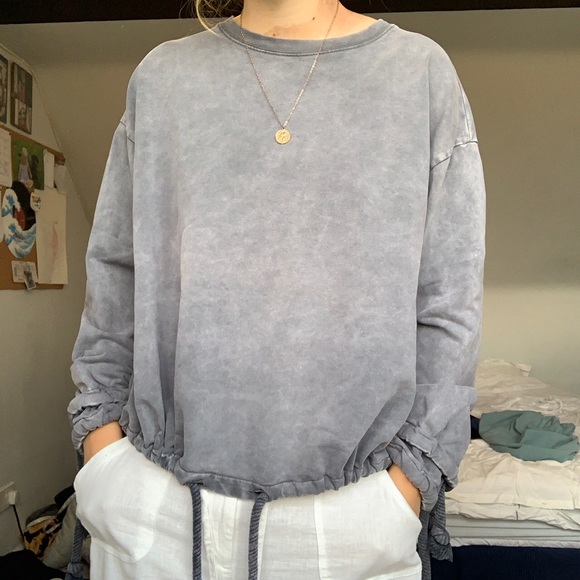 Zara acid wash rope draw string hem - Picture 4 of 8